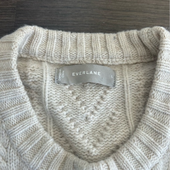 Everlane Felted Merino Cable Crewneck Sweater - Picture 2 of 5